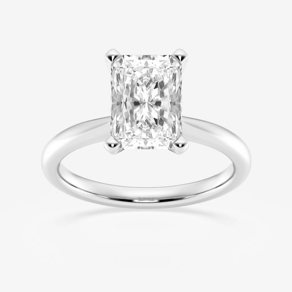 2 ctw Radiant Lab Grown Diamond Petite Solitaire Engagement Ring - Picture 1 of 6